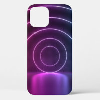 3d ing of ultraviolet circle portal glowing lines 