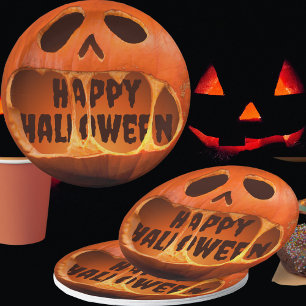 3d Jack o'lantern pumpkin Halloween Paper Plate