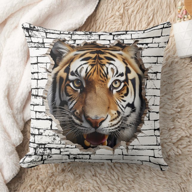 3D Jaguar Wall Break Art – Realistic Safari Cushion (Blanket)