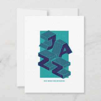 3D Jazz music - Funny Music Lover Gift Invitation