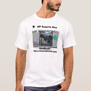 3D Karate Man See Pop Out 3D Effects T-Shirt