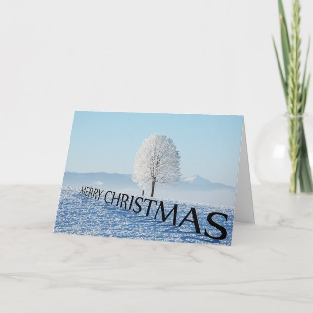 3D Landscape Snow Christmas Card (Front)
