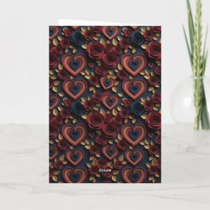 3d layered paper cut card, luxury trump valentine holiday card