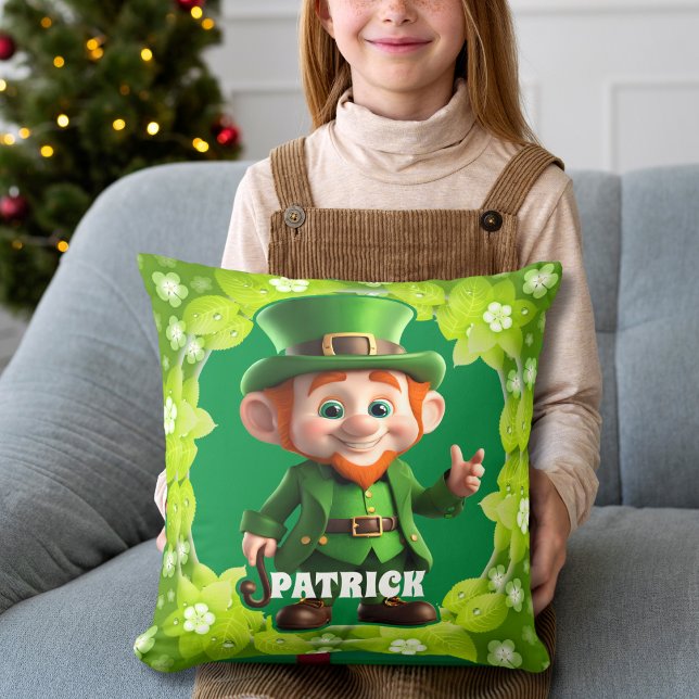 3D Leprechaun St. Patrick's Day Personalised Kids Cushion (Creator Uploaded)