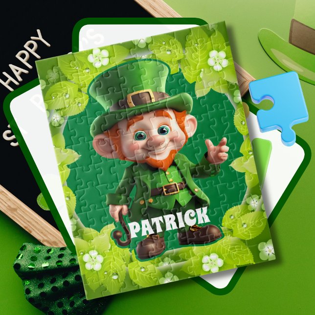 3D Leprechaun St. Patrick's Day Personalised Kids Jigsaw Puzzle (Creator Uploaded)