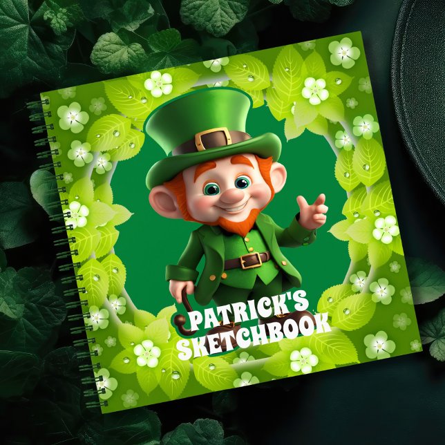 3D Leprechaun St. Patrick's Day Personalised Kids Notebook (Creator Uploaded)