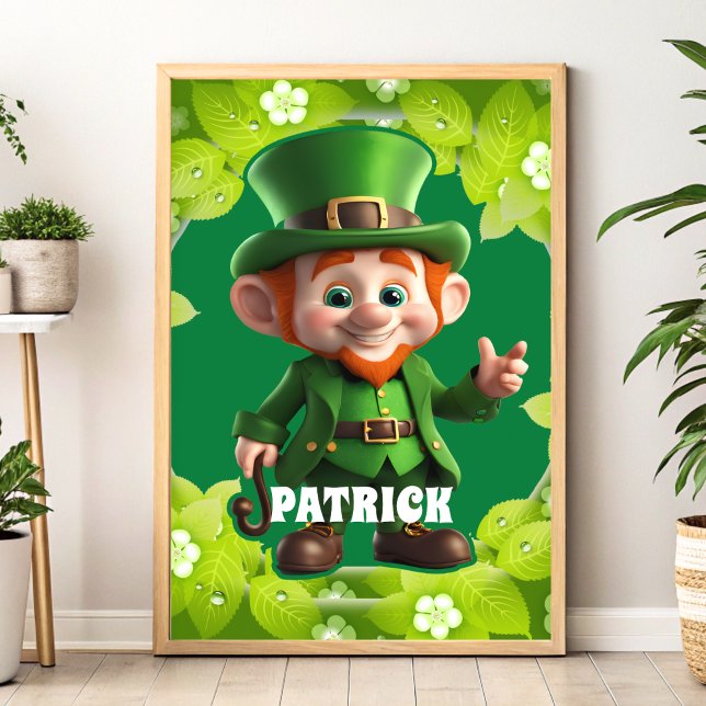 3D Leprechaun St. Patrick's Day Personalised Kids Poster (Creator Uploaded)