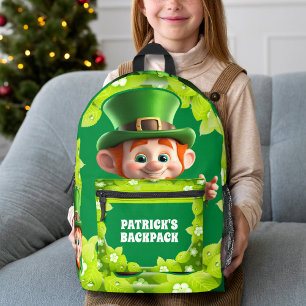 3D Leprechaun St. Patrick's Day Personalised Kids  Printed Backpack