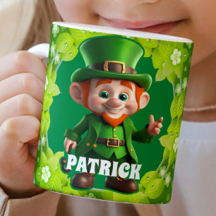 3D Leprechaun St. Patrick's Day Personalized Kids Coffee Mug