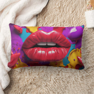 3D Lips Abstract - Lumbar Cushion