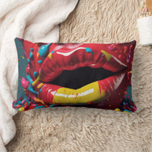 3D Lips Abstract - Lumbar Cushion