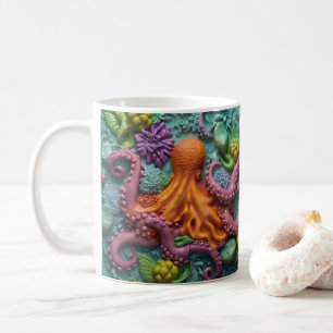 3D Look Printed Octopus Beach Ocean Coffee Mug