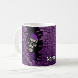 3D Look Printed Wall Breakout Scary Skeleton Coffee Mug