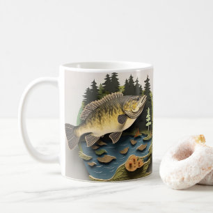 3D Looking Printed Fishing Fisherman Coffee Mug