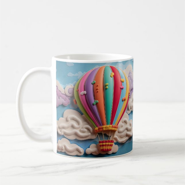 3D Looking Printed Hot Air Balloon Coffee Mug (Left)
