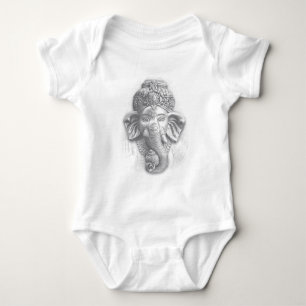 3d Lord Ganesha - Om Baby Bodysuit