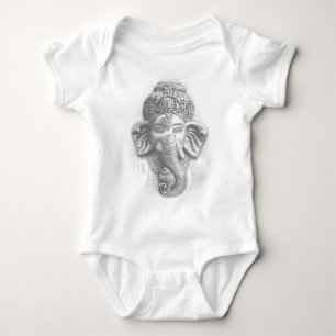 3d Lord Ganesha - Om Baby Bodysuit