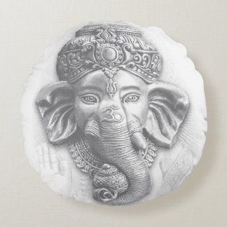 3d Lord Ganesha - Om Round Cushion