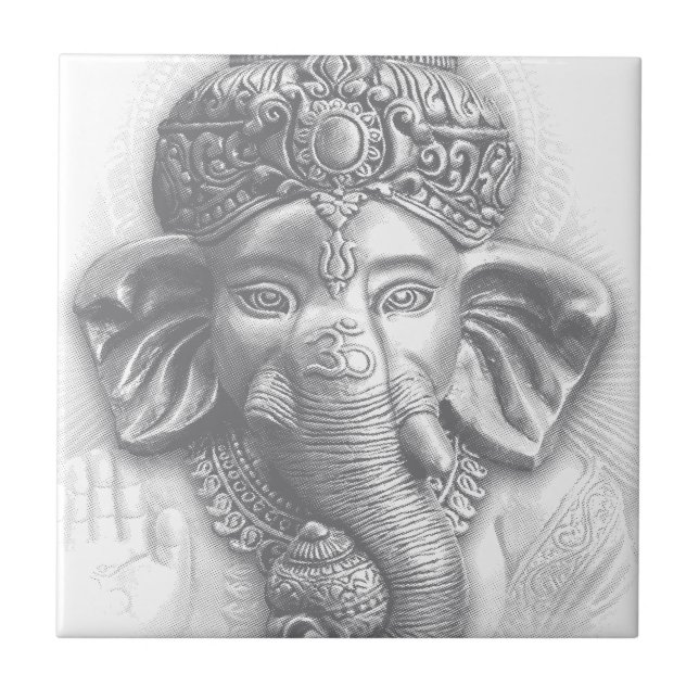 3d Lord Ganesha - Om Tile (Front)
