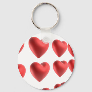3D Love Hearts Design Key Ring