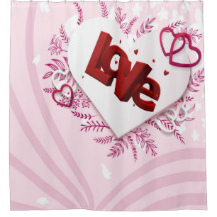 3D love  Shower Curtain