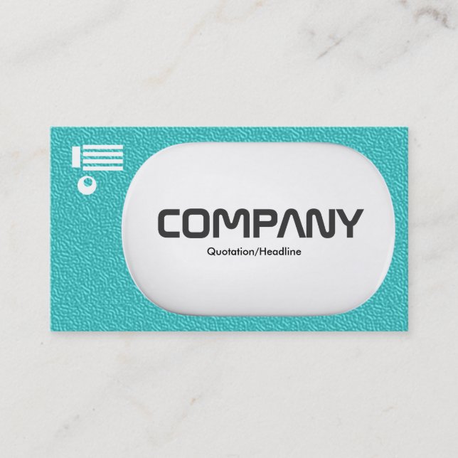 3d Lozenge - Cyan Embossed Texture Business Card (Front)