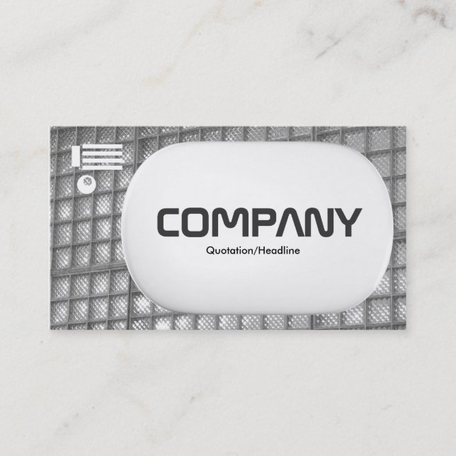 3d Lozenge - Glass Wall 02 - Black and White Business Card (Front)