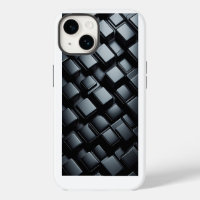 3D Luxury Black Metallic Phone Case - Sleek Dark