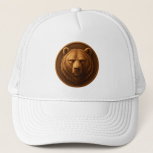 3D Majestic Bear Head Medallion Style Hat