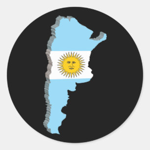 3D Map Of Argentina Classic Round Sticker