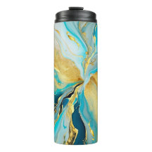 3D Marble Skinny Thermal Tumbler