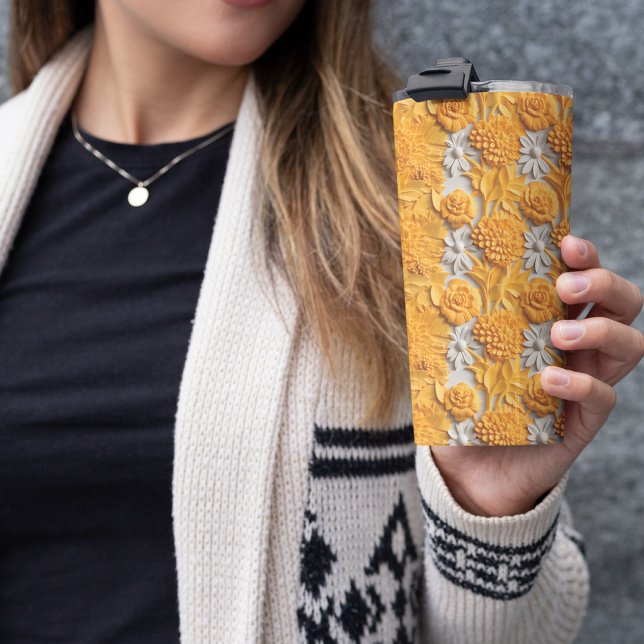 3D Marigold Floral Thermal Tumbler (MARIGOLD FLORAL TUMBLER  )