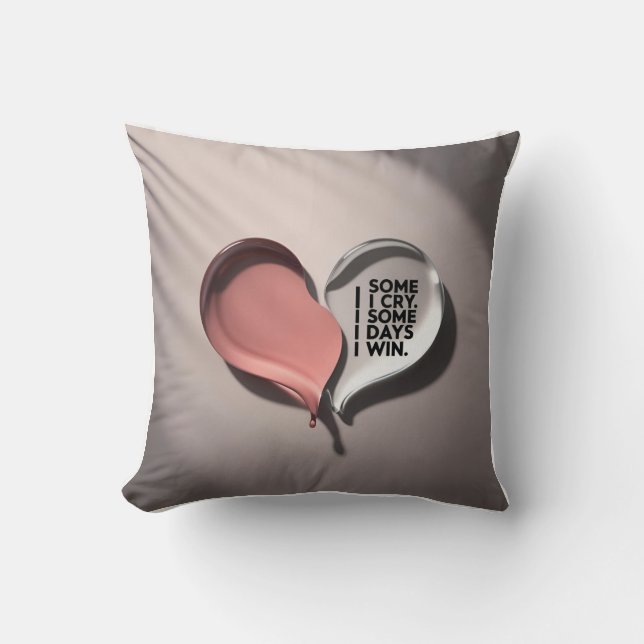 3D Merging Heart & Tear Shapes Cushion (Front)