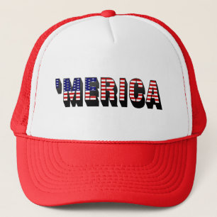 3D MERICA US Flag Trucker Hat