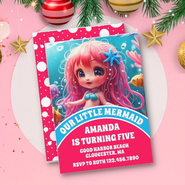 3D Mermaid Under the Sea Birthday  Invitation (Creator Uploaded)