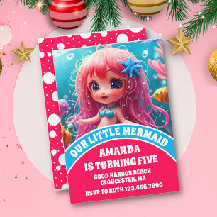 3D Mermaid Under the Sea Birthday  Invitation