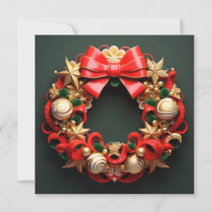 3D Merry Christmas Wreath Card