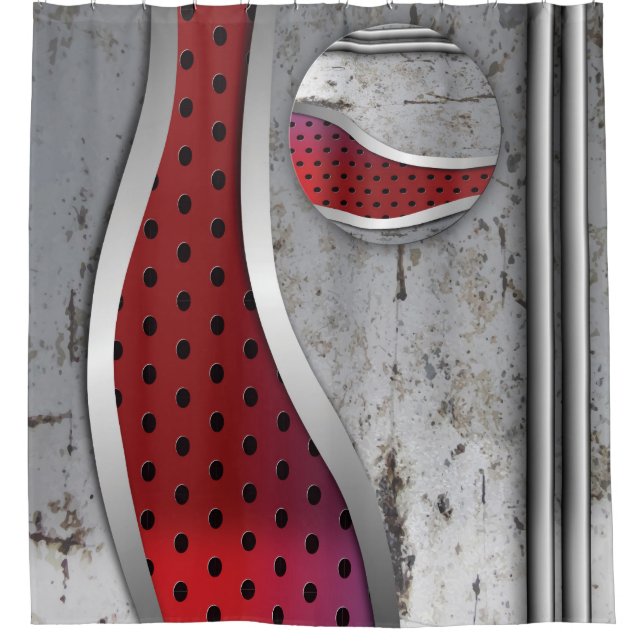 3D Metal textured Art Shower Curtain (Front)