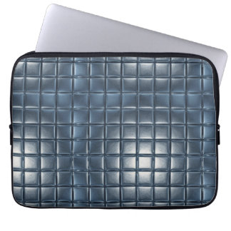 3D Metallic Blue-Gray Tile Pattern with Highlights Laptop Sleeve