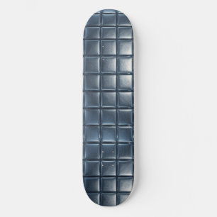 3D Metallic Blue-Gray Tile Pattern with Highlights Skateboard