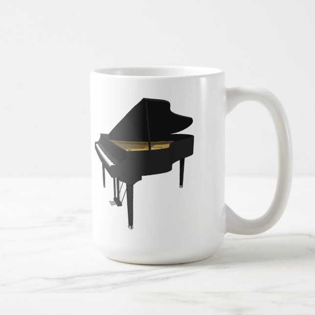 3D Model: Black Grand Piano: Coffee Mug (Right)