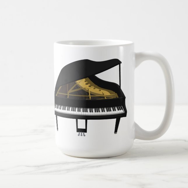 3D Model: Black Grand Piano: Coffee Mug (Right)