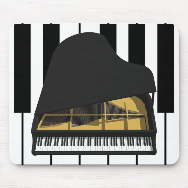 3D Model: Black Grand Piano: Mouse Pad (Front)