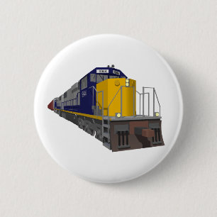 3D Model: Freight Train: Railroad: 6 Cm Round Badge