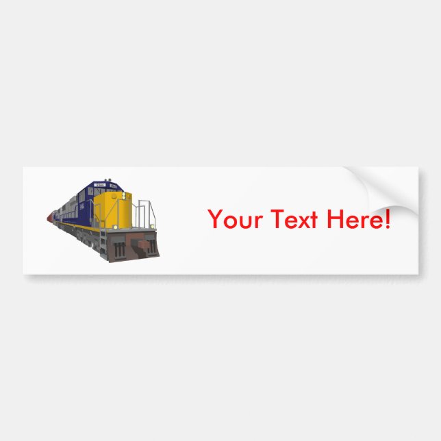 3D Model: Freight Train: Railroad: Bumper Sticker (Front)