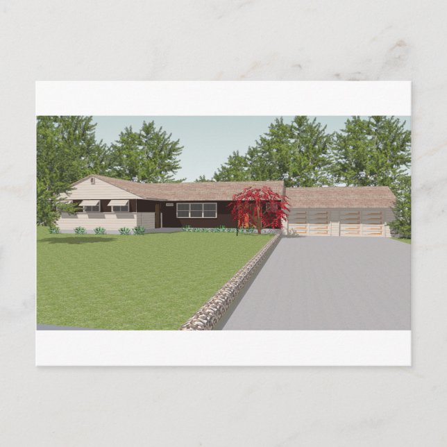 3D Model: Ranch Style House: Postcard (Front)