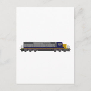 3D Model: Train Engine: Railroad: Postcard