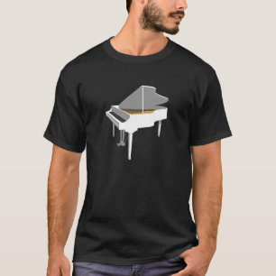 3D Model: White Grand Piano: T-Shirt