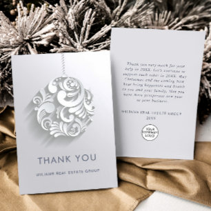 3D Modern Christmas Ornament Corporate Holiday Thank You Card