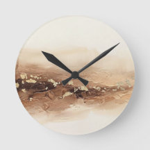 3D Modern Earthy Beige Copper Gold Foil Abstract